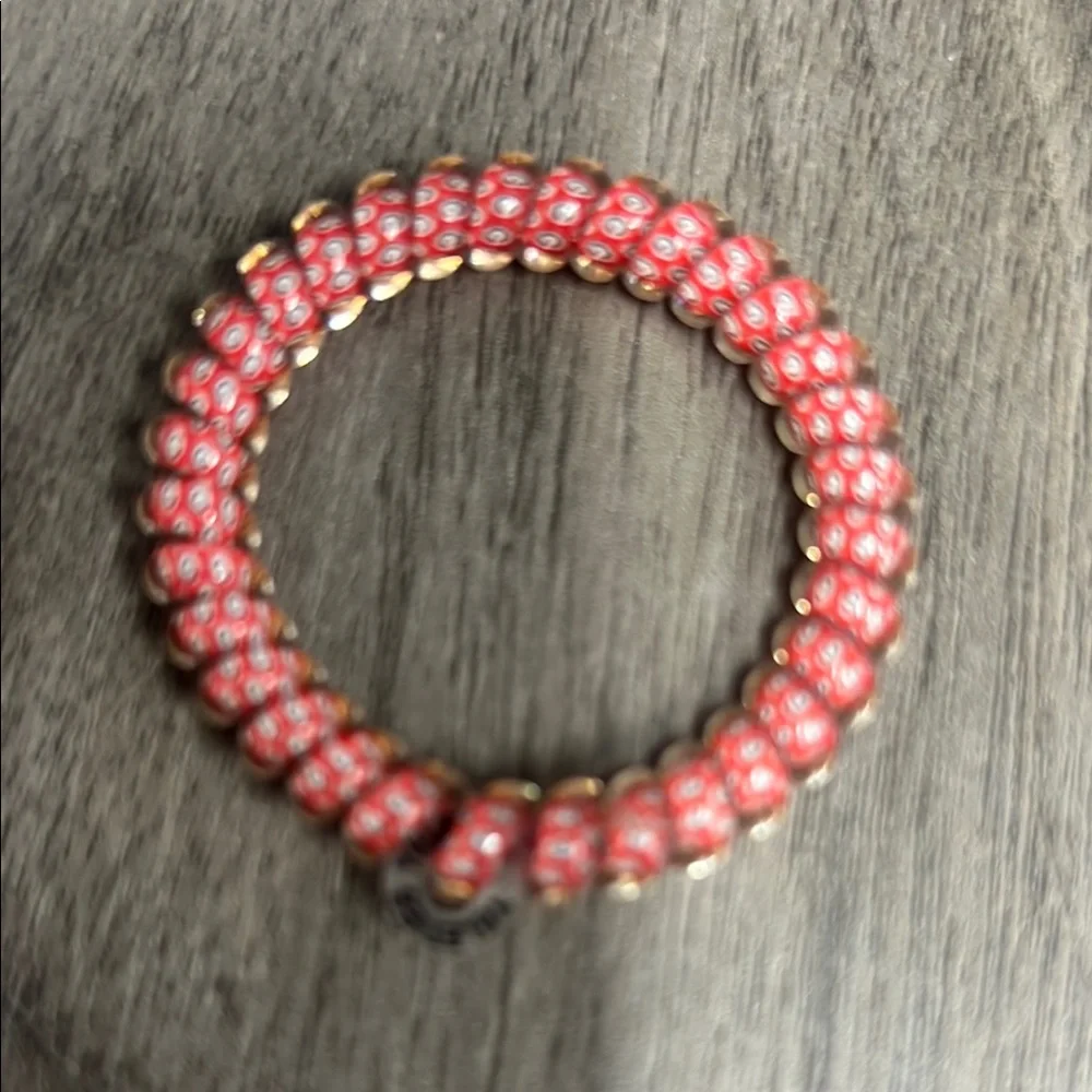 ♥️Georgia Bulldogs Red and Pink Coiled Bracelets Set - Picture 3 of 3